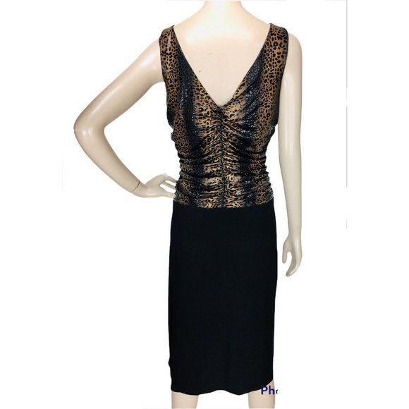 Frank Lyman Sleeveless Cheetah Print Ruched Cowl Neck Cocktail Party Dre… - Picture 8 of 9